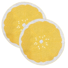 Load image into Gallery viewer, Set-of-2 lemon slice placemats
