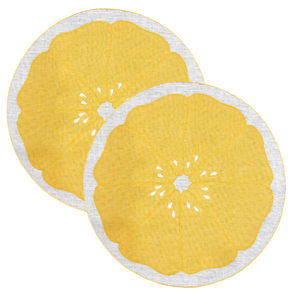Set-of-2 lemon slice placemats